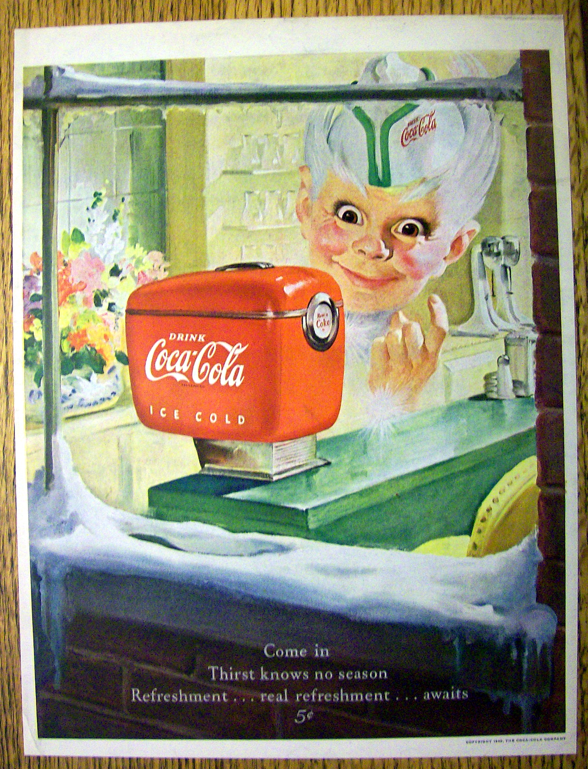 1949 Coca Cola (Coke) with Soda Boy's Face