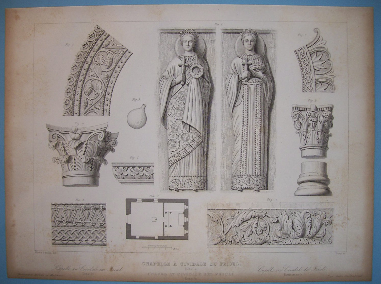 Chapelle A Cividale Du Frioul  (1852 Lithograph)