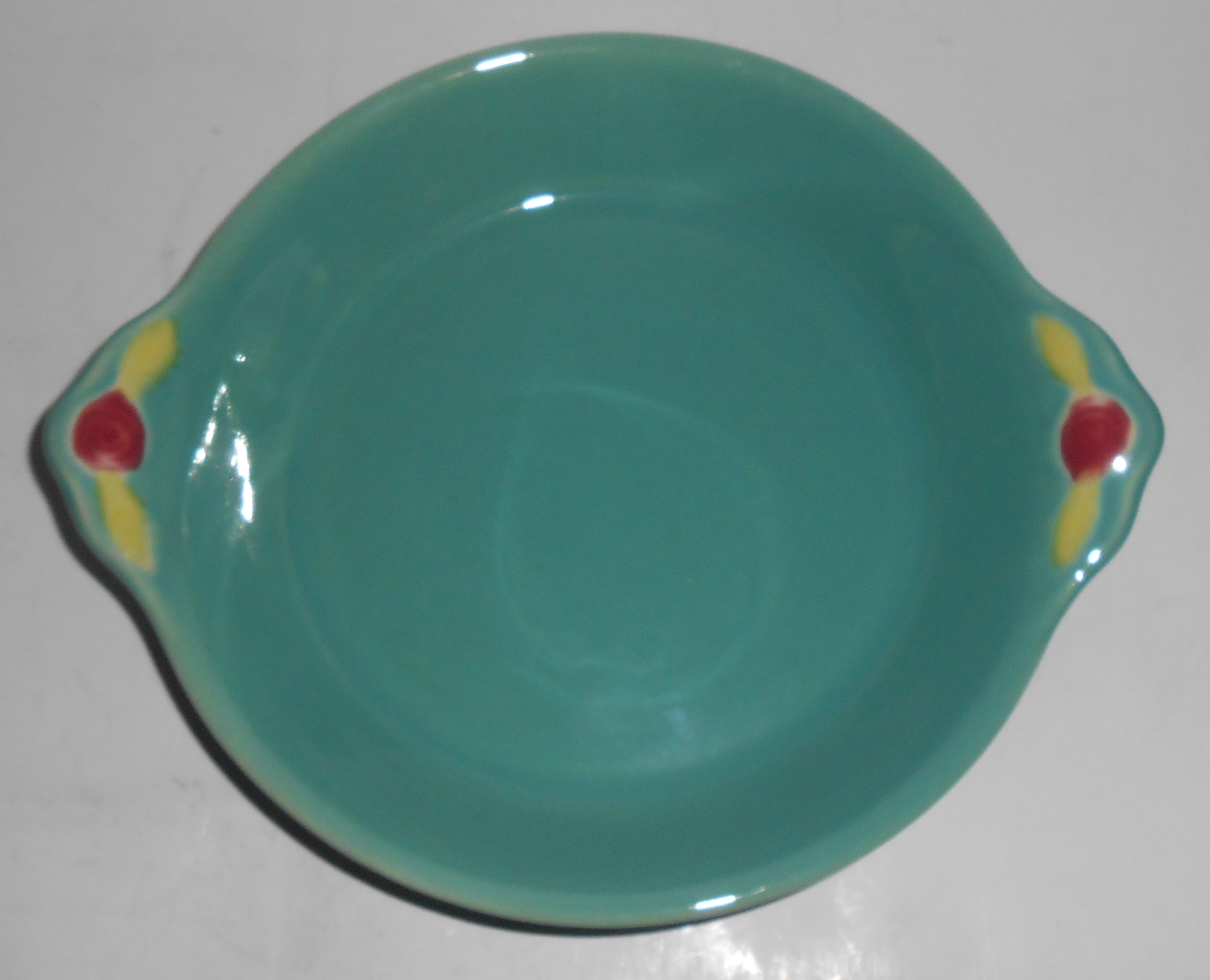 Coors Pottery Rosebud Green Shirred Egg Bowl Mint