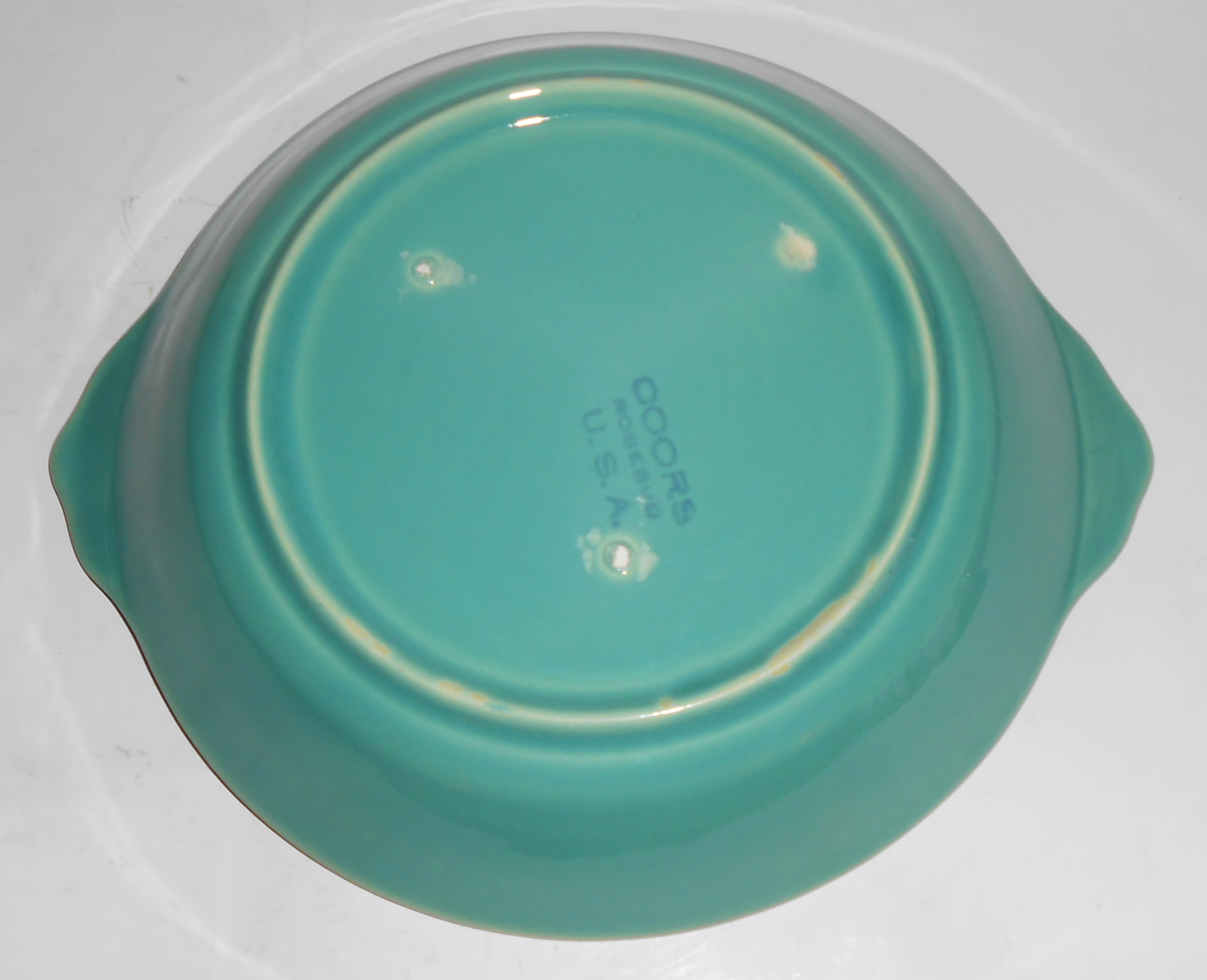 Coors Pottery Rosebud Green Shirred Egg Bowl Mint