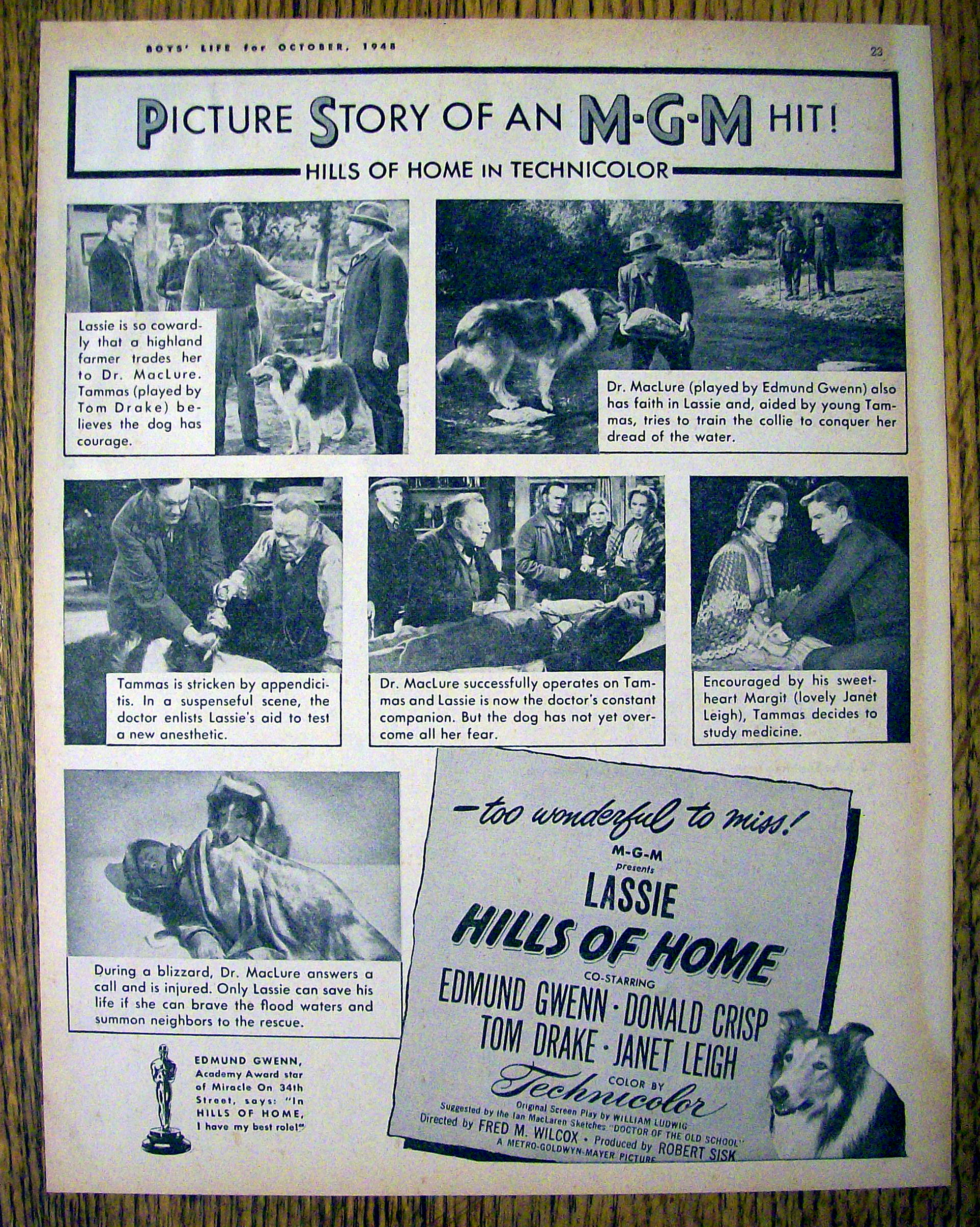1948 Hills of Home w/Lassie, Donald Crisp & Janet Leigh