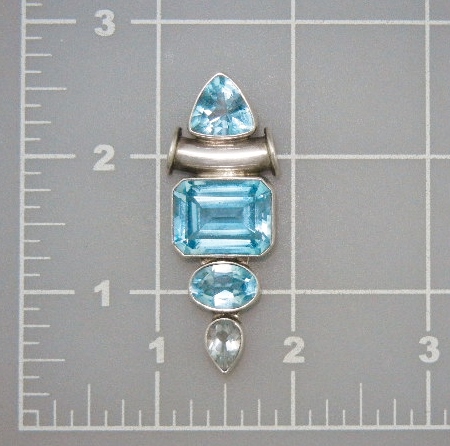 CHARLES ALBERT Blue Topaz Sterling Silver Pendant