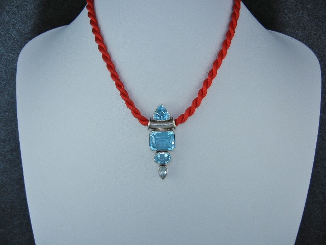 CHARLES ALBERT Blue Topaz Sterling Silver Pendant