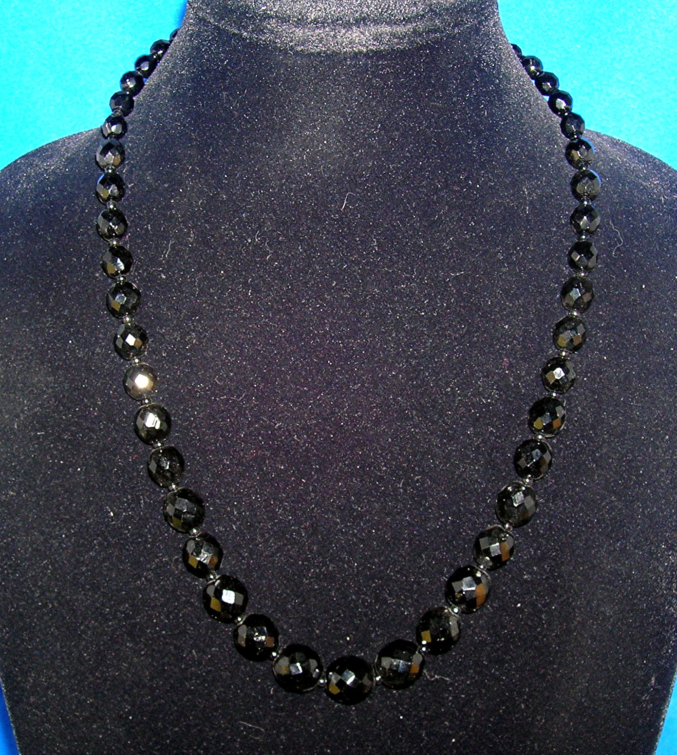 Necklace Black Faceted Bohemian Glass Beads