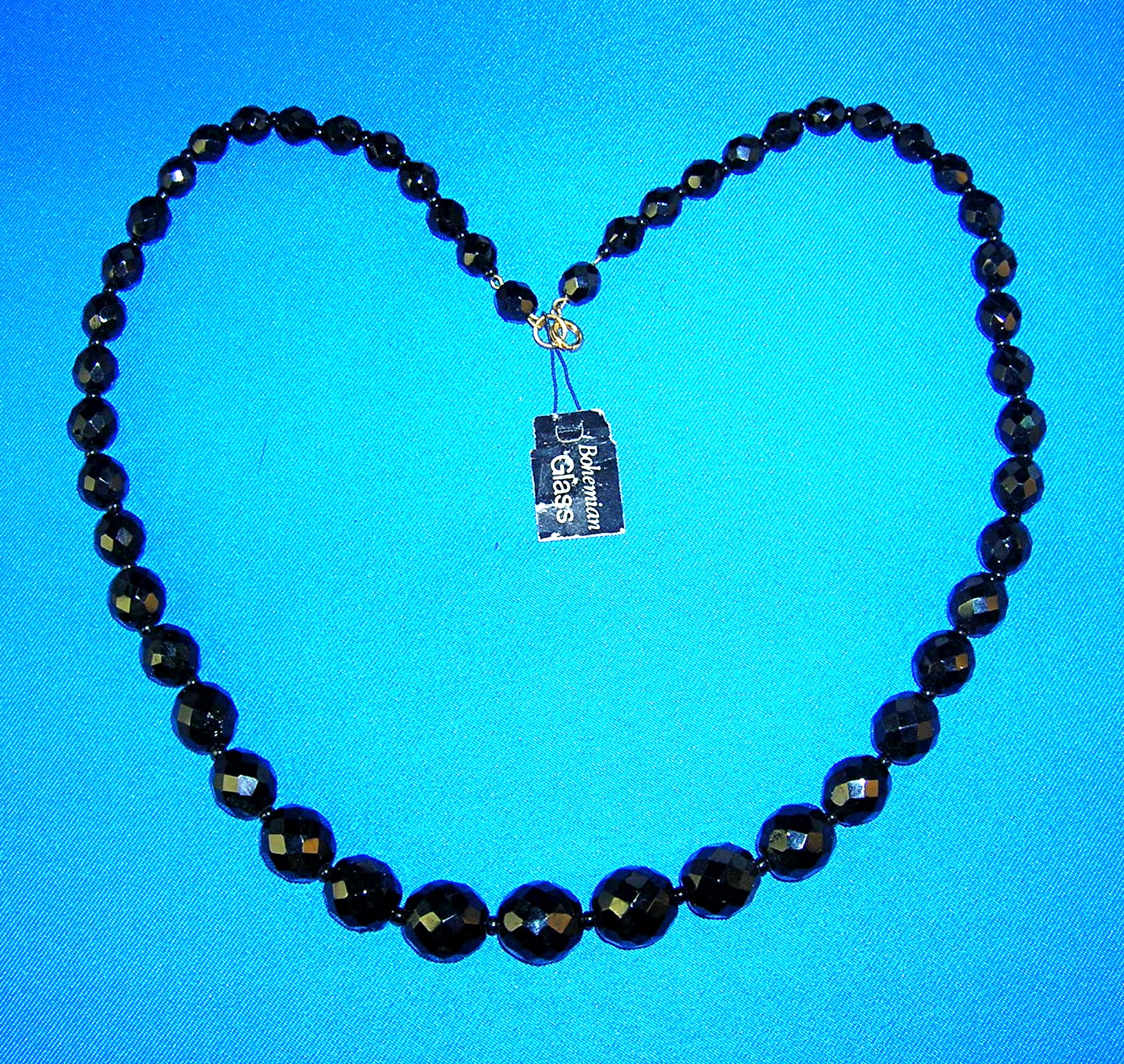 Necklace Black Faceted Bohemian Glass Beads