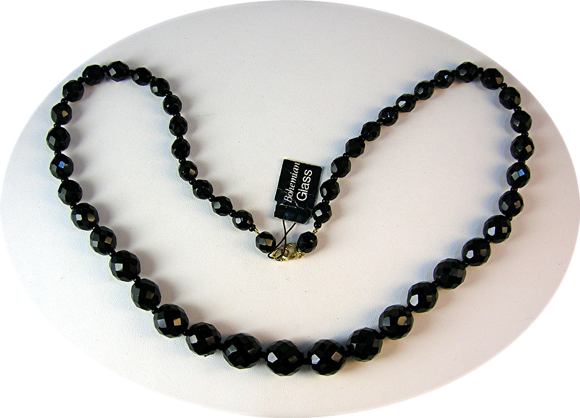 Necklace Black Faceted Bohemian Glass Beads