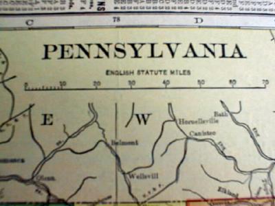 1904 Map New Jersey And Pennsylvania Antique
