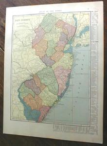 1904 Map New Jersey And Pennsylvania Antique