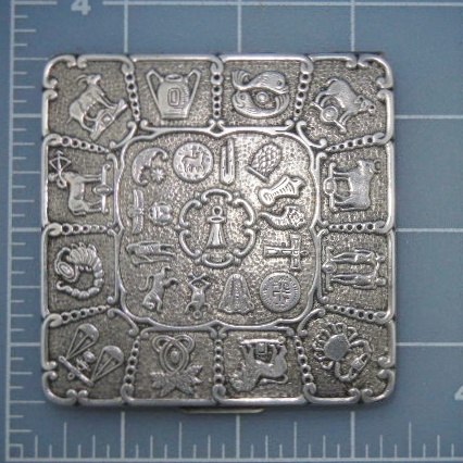 Compact Sterling Silver Zodiac Compact D.K Depose