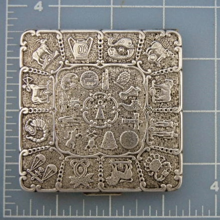 Compact Sterling Silver Zodiac Compact D.K Depose