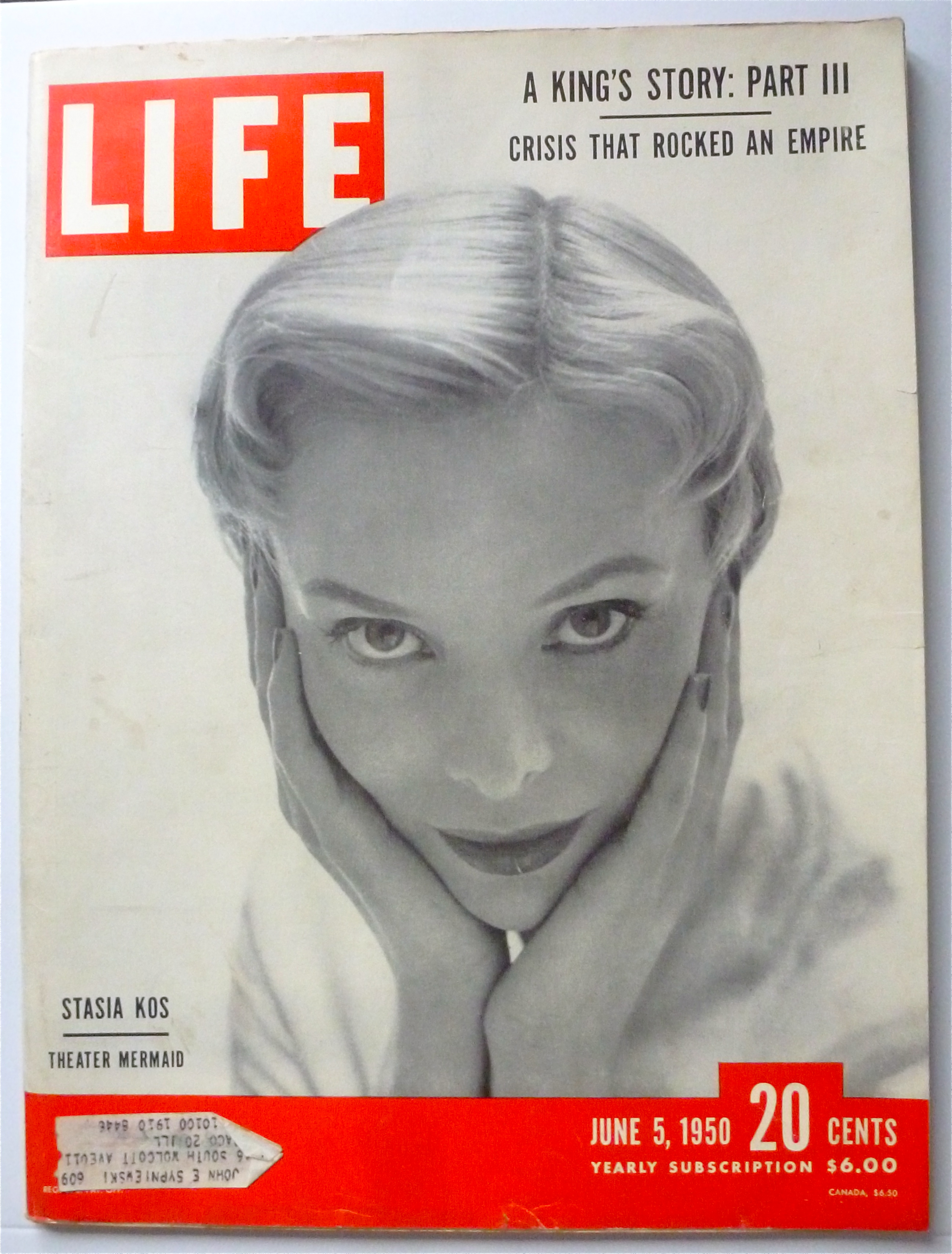 Life Magazine-June 5, 1950-Stasia Kos (Theater Mermaid)