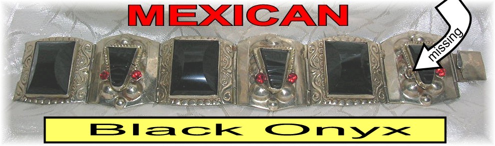 Mexican Silver & Black Onyx Bracelet