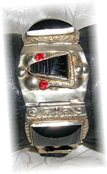 Mexican Silver & Black Onyx Bracelet