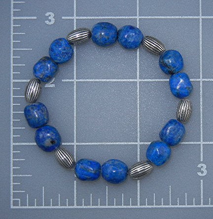 Spiritual Beads Lapis sterling Silver Bracelet