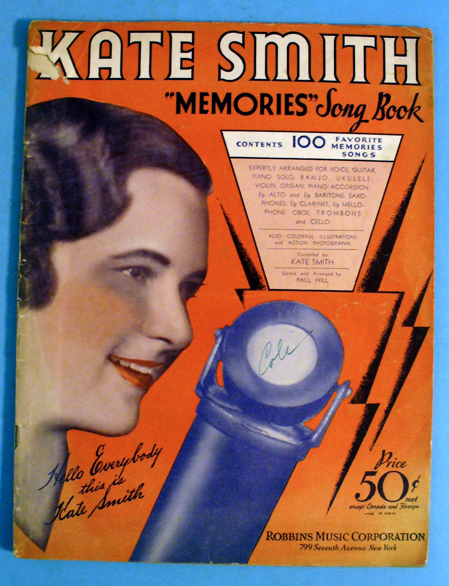 1933 Memories Song Book with Kate Smith