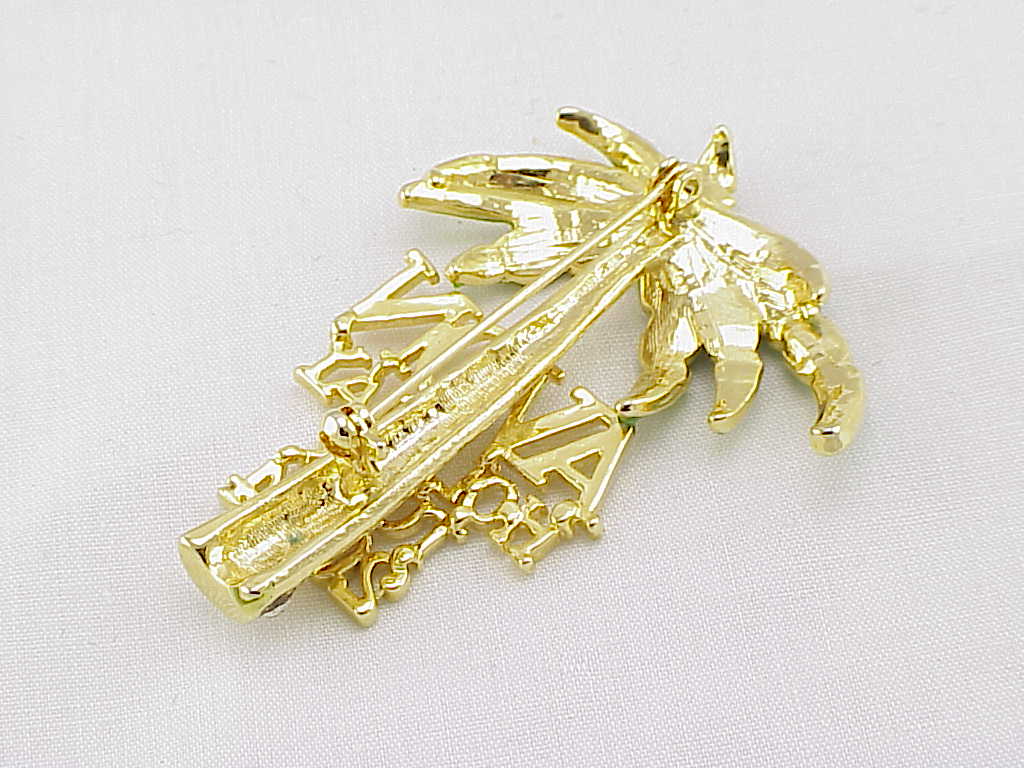 Avon 2004 Holiday Tour Rhinestone And Enamel Palm Tree Brooch