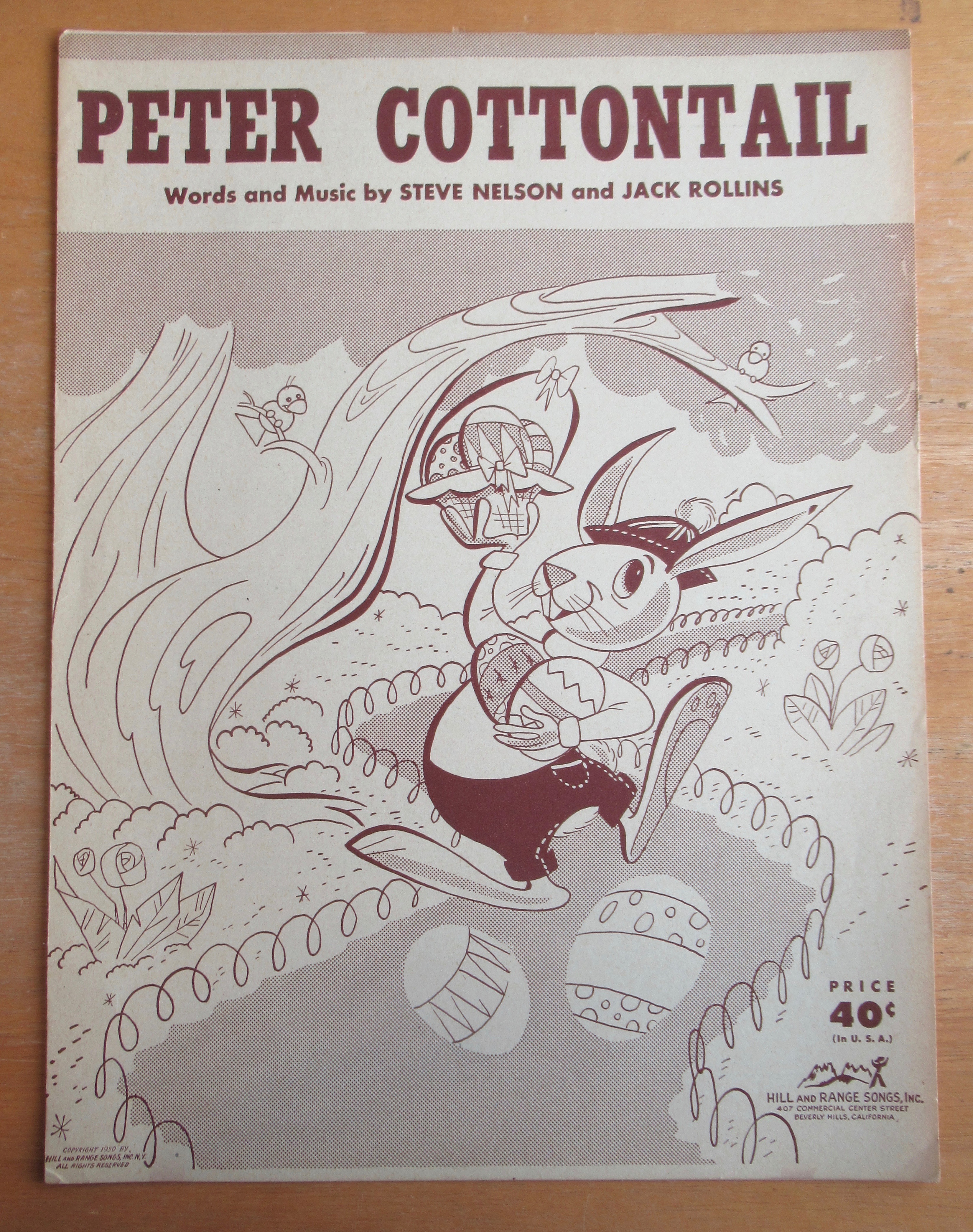 Sheet Music For 1950 Peter Cottontail