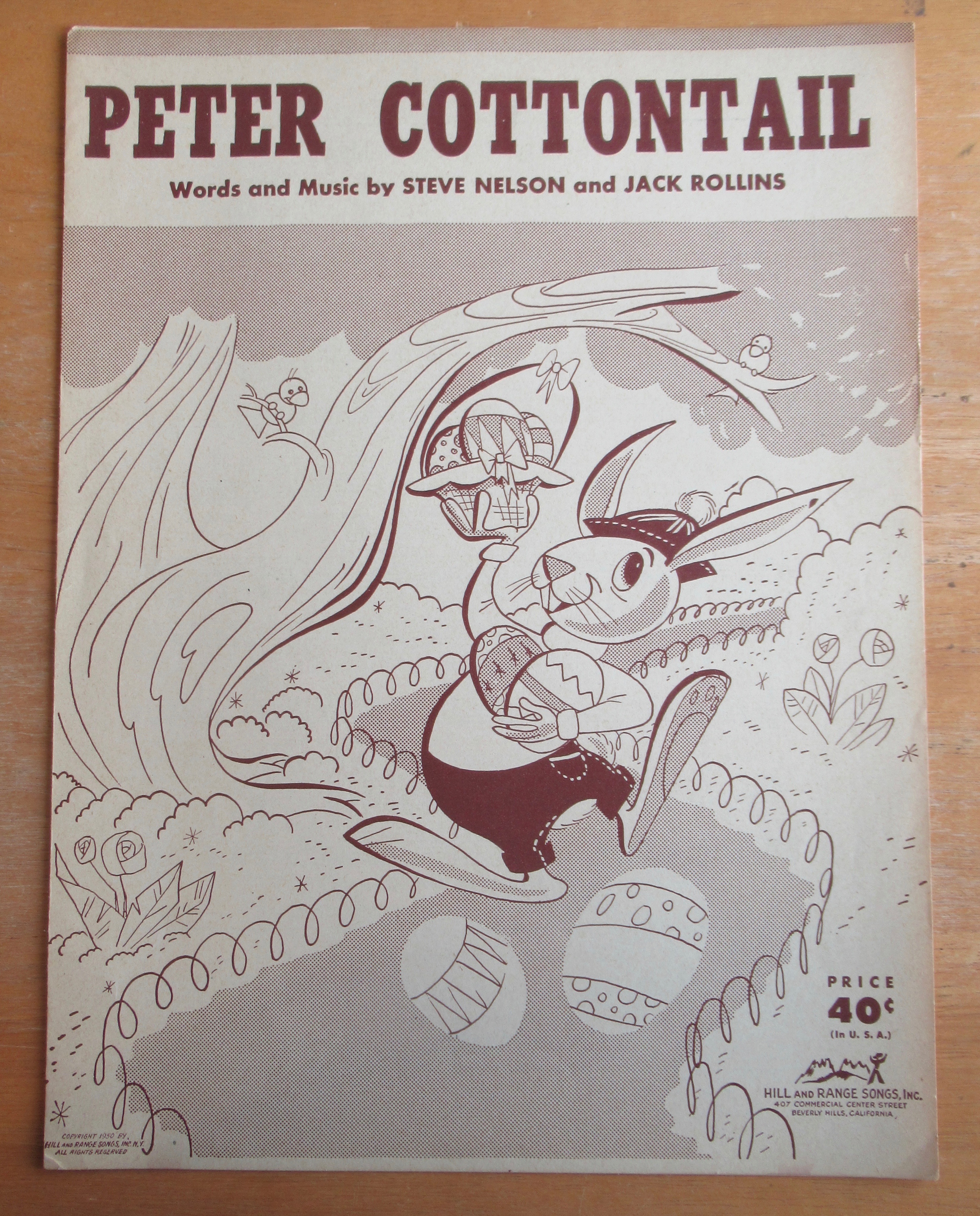 Sheet Music For 1950 Peter Cottontail