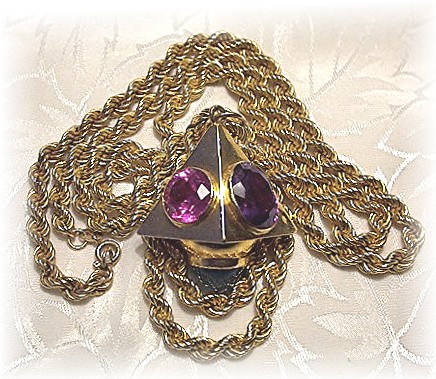 Pendant 22K Gold Amethyst Ruby Blue Topaz Jade