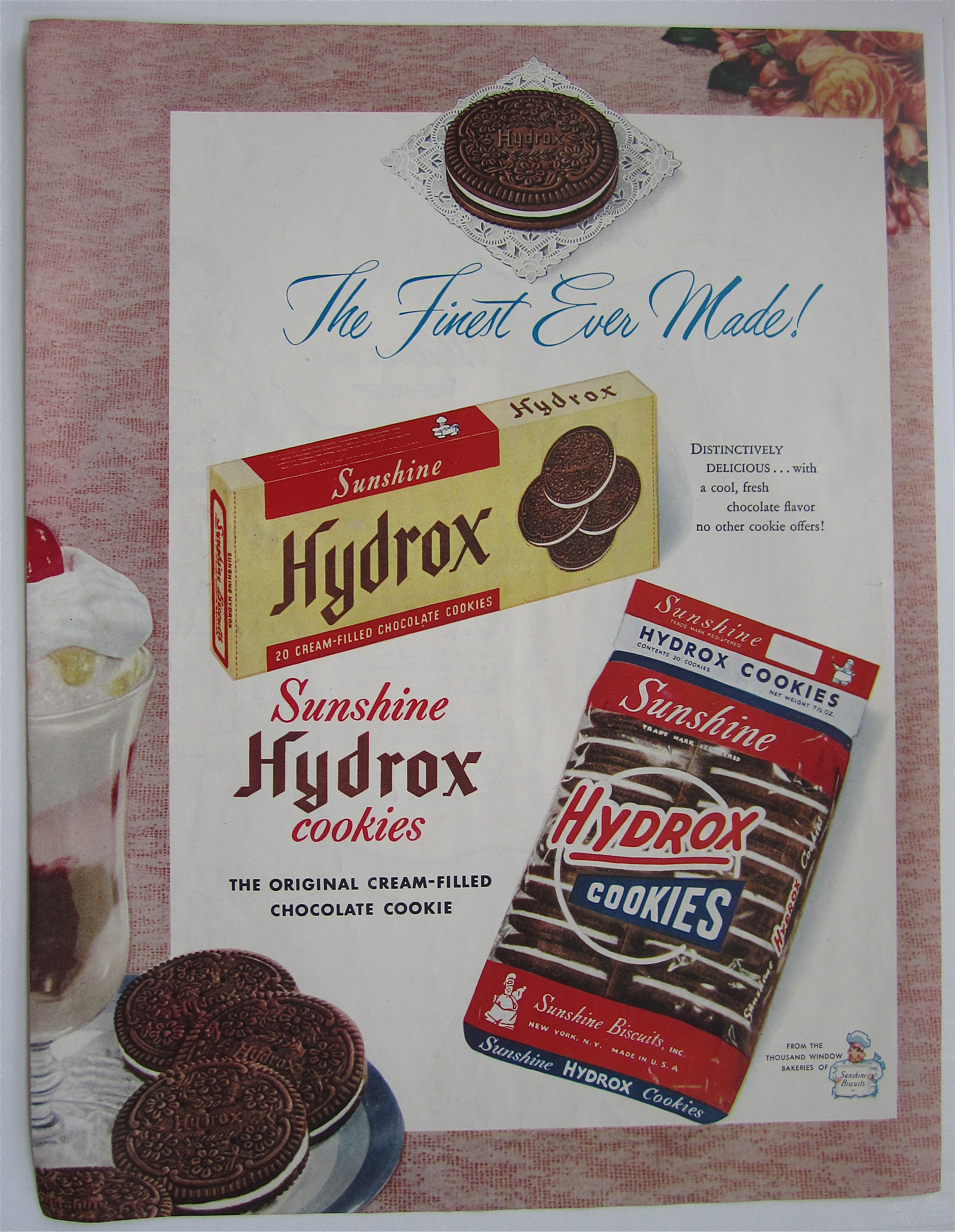 1950 Sunshine Hydrox Cookies w/Box & Package of Cookies