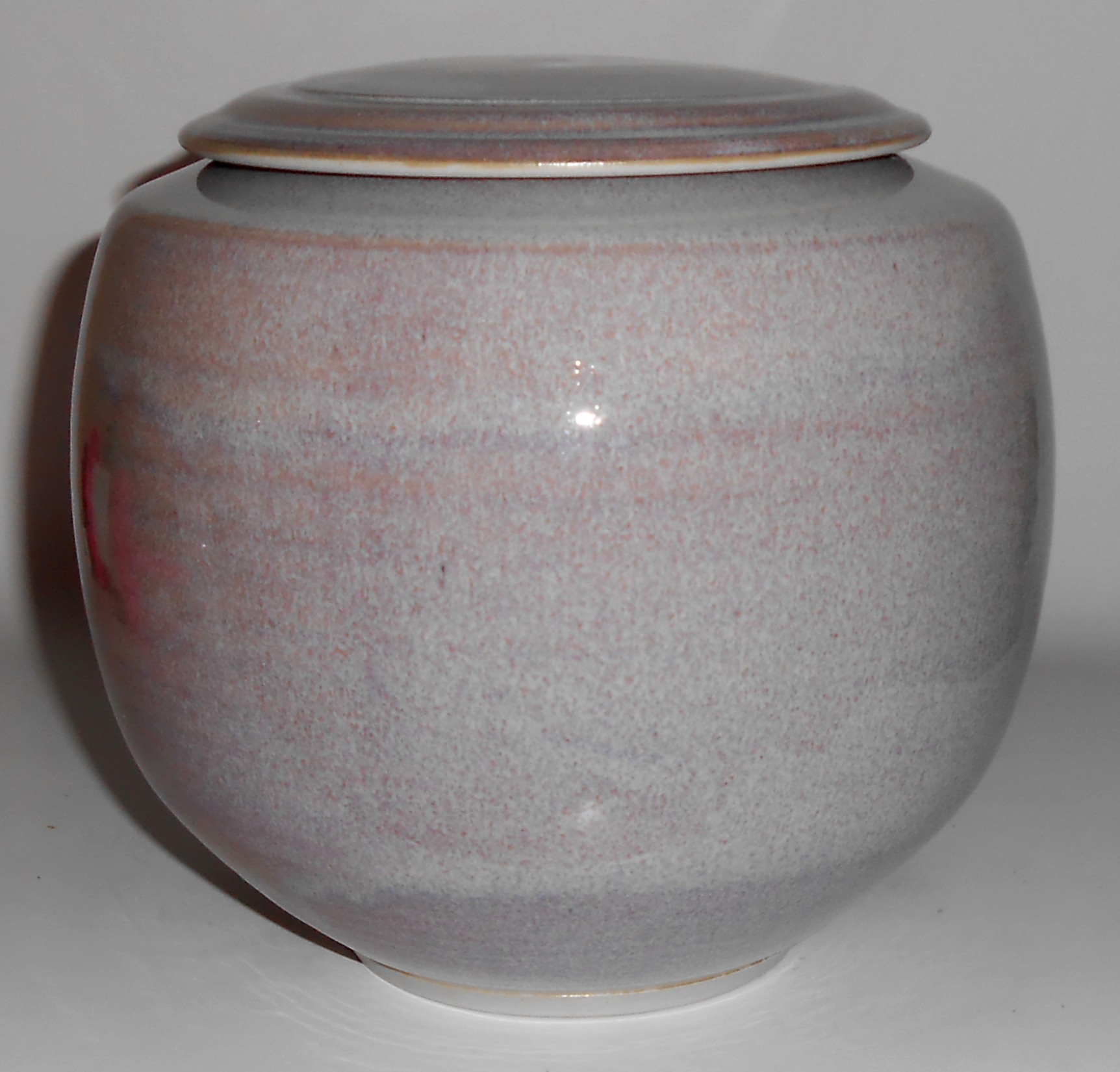 Early Bruning Studio Pottery Large Bulbous Covered Jar