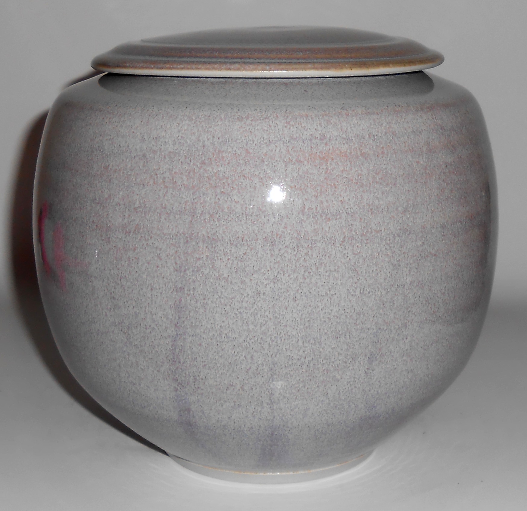 Early Bruning Studio Pottery Large Bulbous Covered Jar