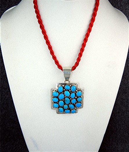 Navajo Sterling Silver Sleeping Beauty TurquoisePendant