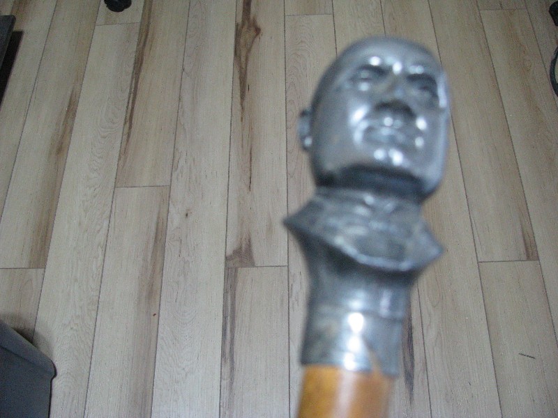 Vintage Cast Metal Bust of President Mc Kinley Walking Cane