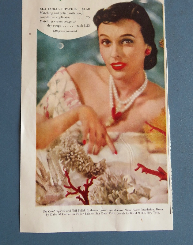 1951 Dorothy Gray Sea Coral with Lovely Woman Wearing Lipstick