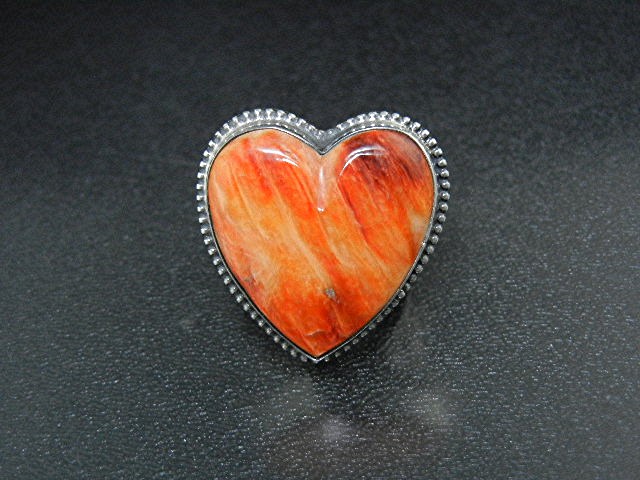 David Troutman Sterling Silver Spiny Oyster Heart Ring