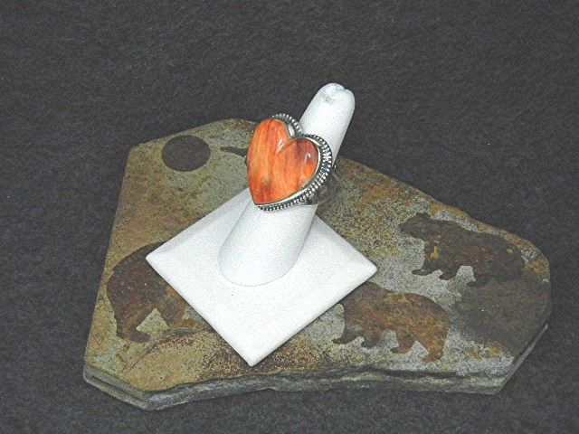 David Troutman Sterling Silver Spiny Oyster Heart Ring