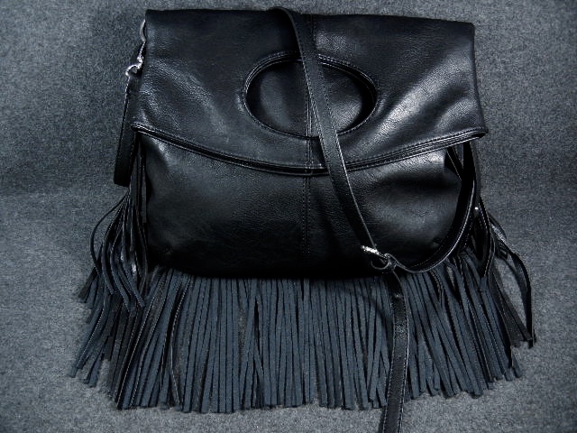 Australia Black Leather Urban Originals Fringed  Bag
