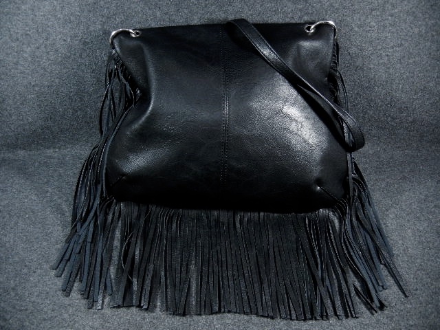 Australia Black Leather Urban Originals Fringed  Bag