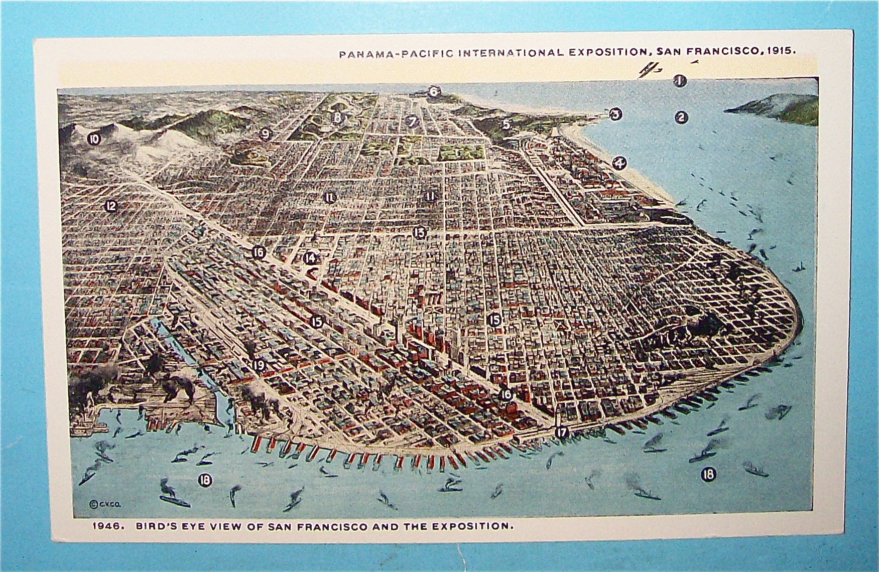 Bird's Eye View Of San Francisco & Exposition Postcard