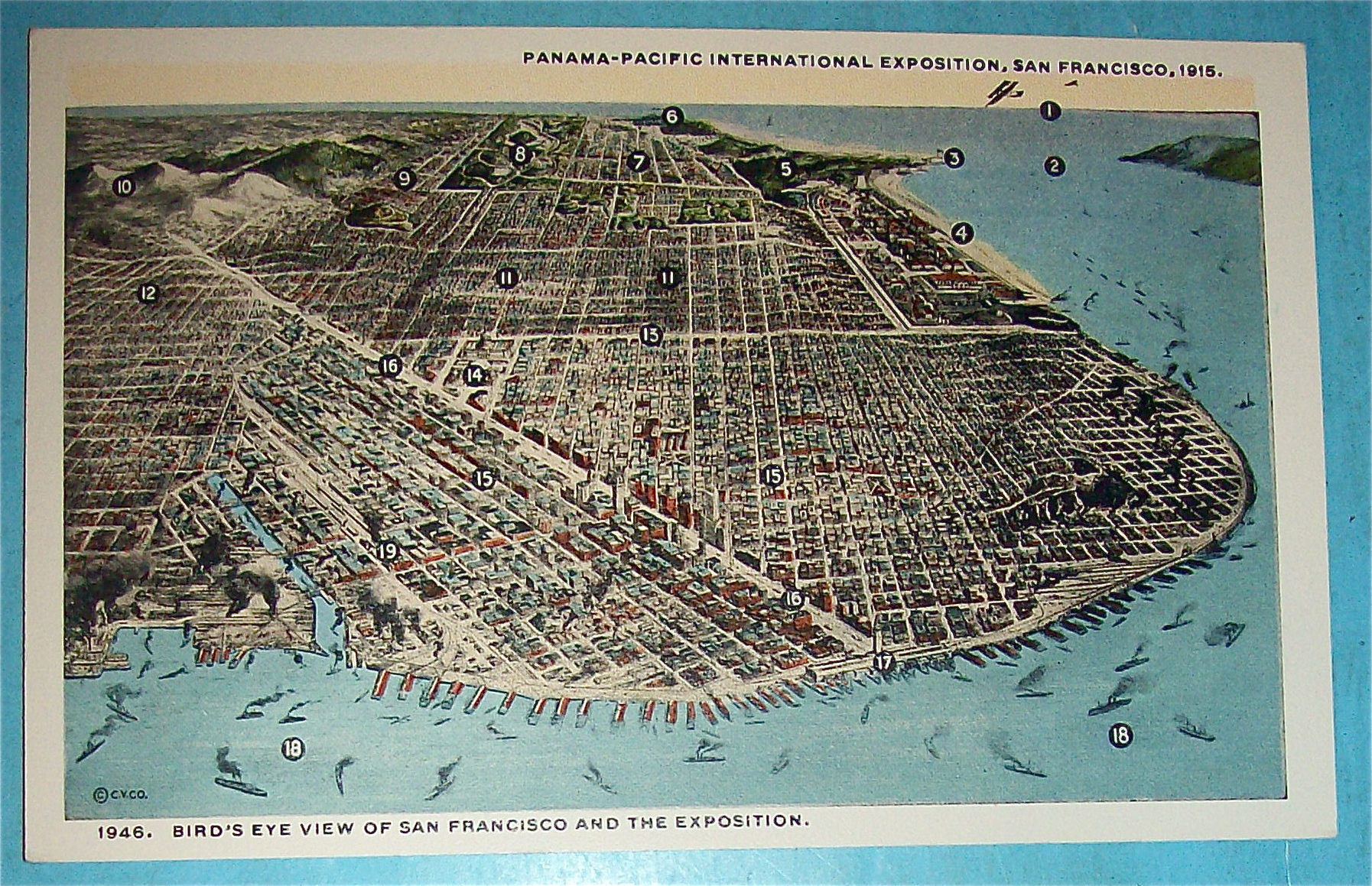 Bird's Eye View Of San Francisco & Exposition Postcard