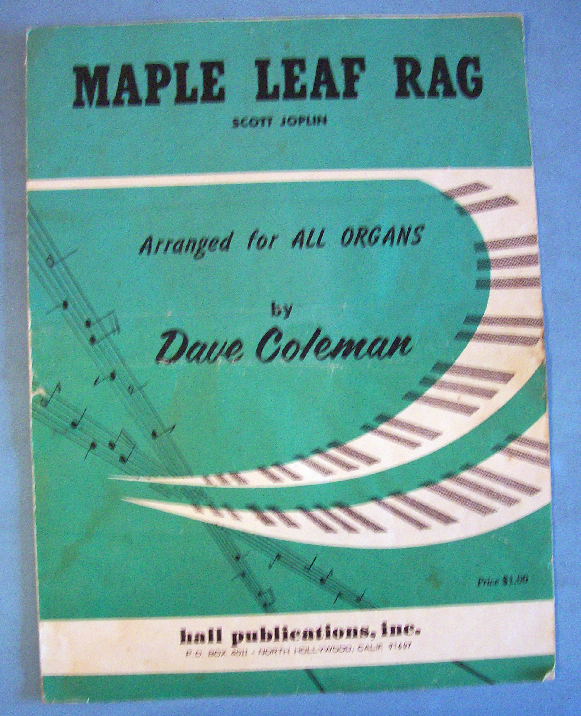 Sheet Music For 1961 Maple Leaf Rag