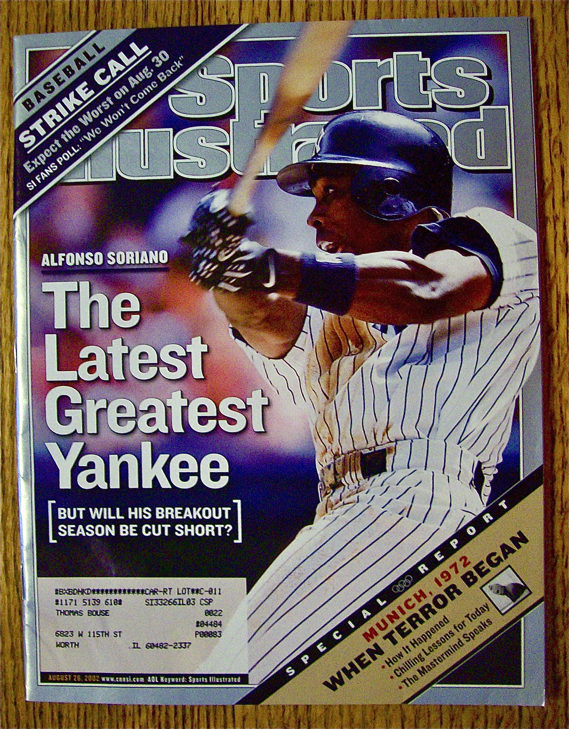 Sports Illustrated Magazine August 26, 2002 Yankee