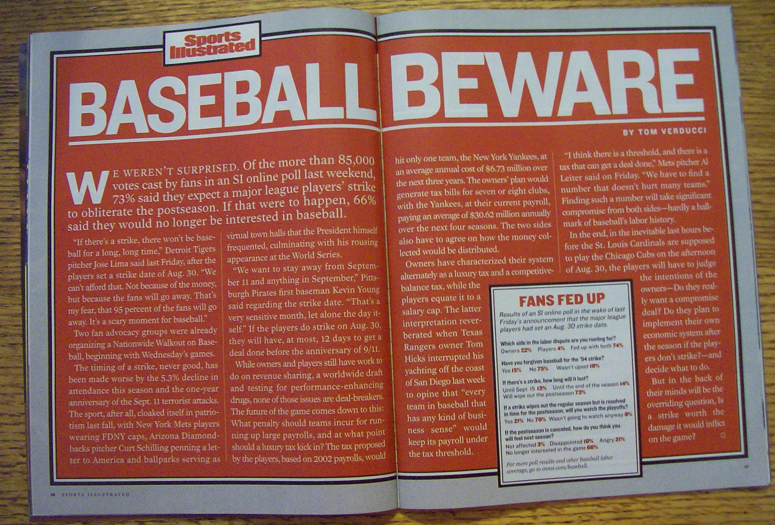 Sports Illustrated Magazine August 26, 2002 Yankee