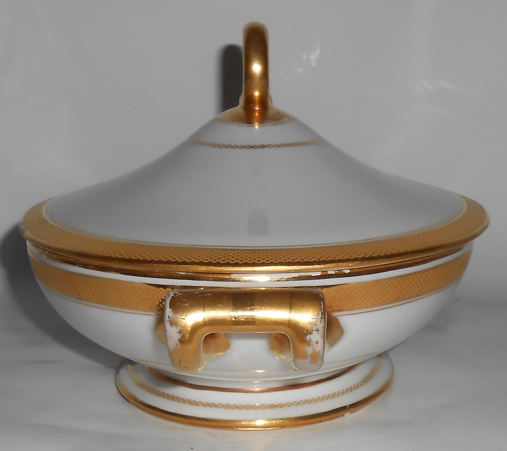 Richard Ginori Porcelain China Golden Lattice Covered