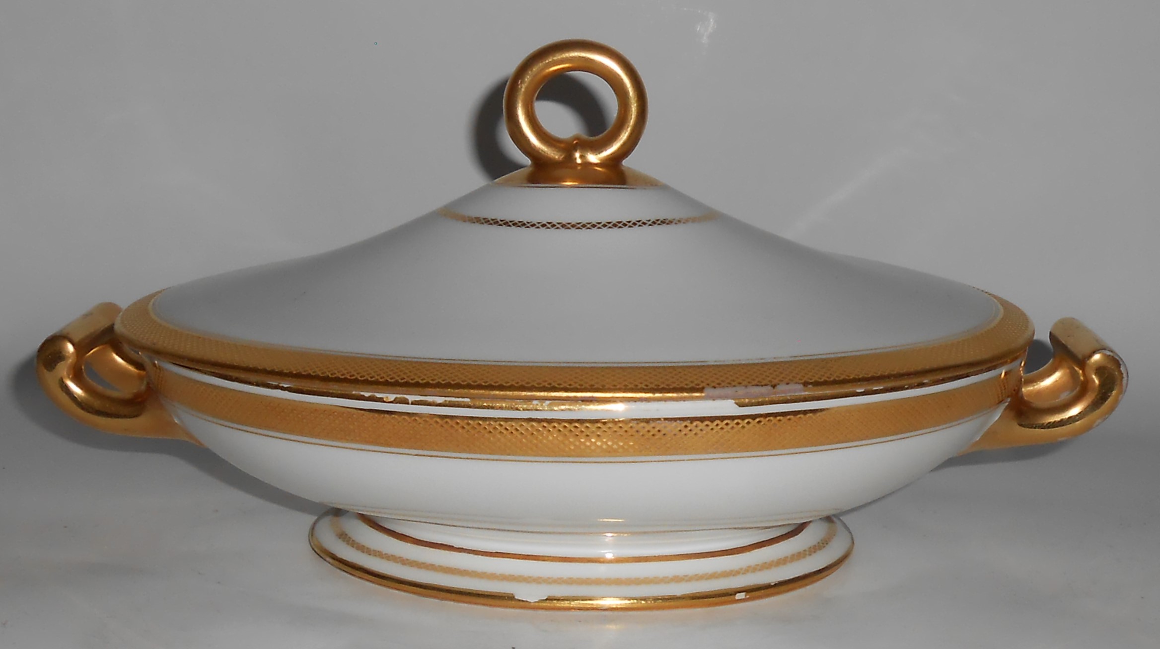 Richard Ginori Porcelain China Golden Lattice Covered
