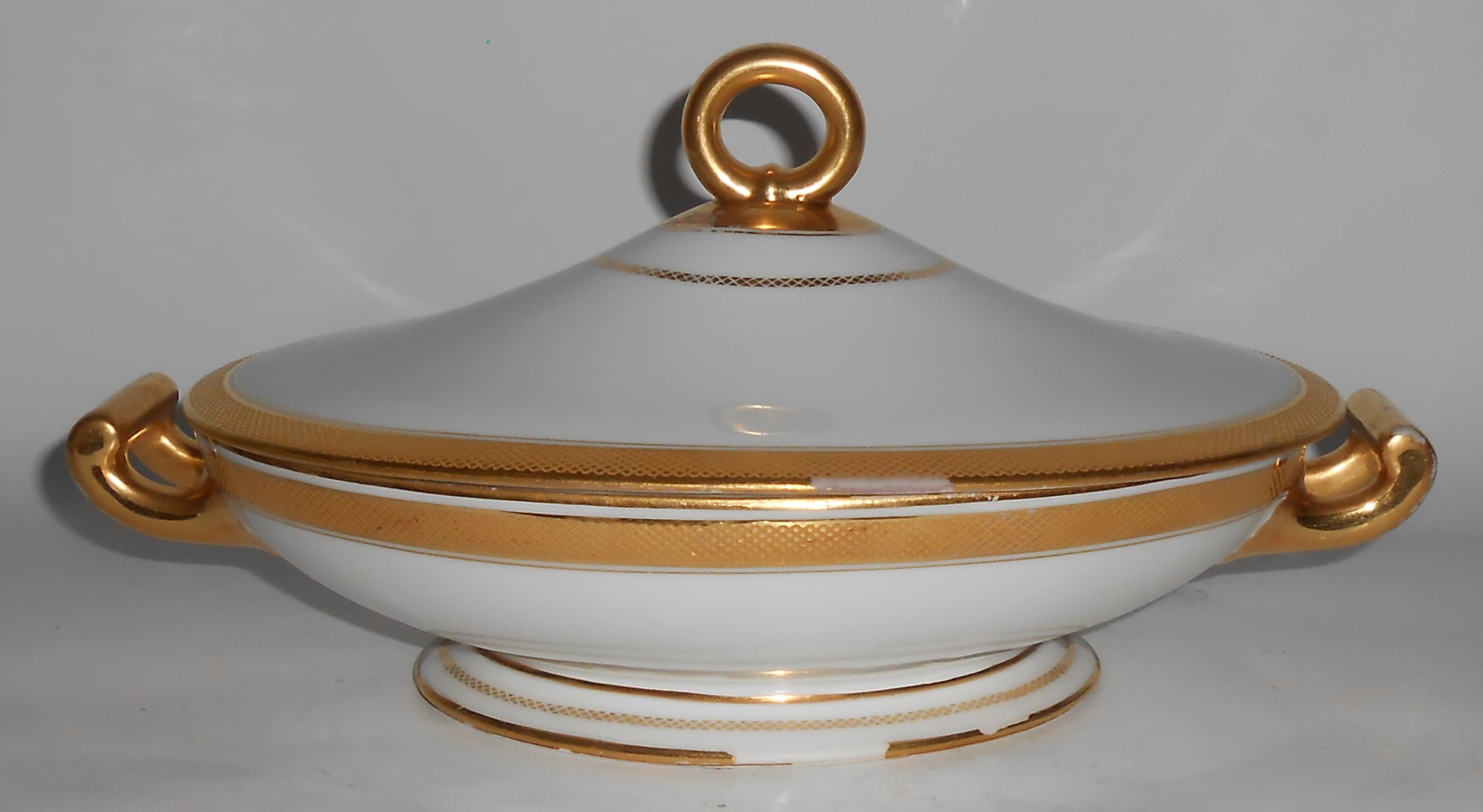 Richard Ginori Porcelain China Golden Lattice Covered