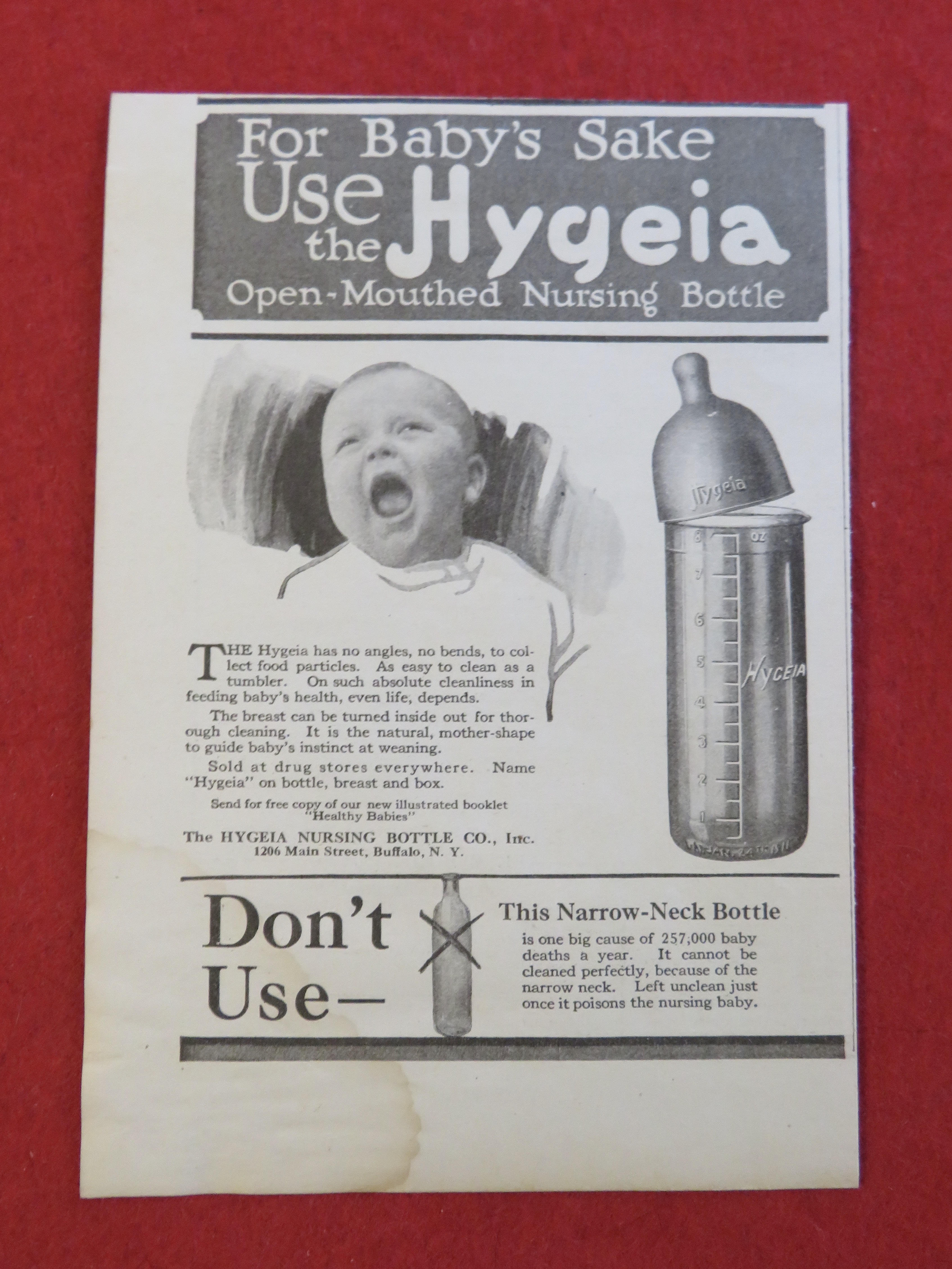 1920 Hygeia Nursing Bottle with Baby Crying