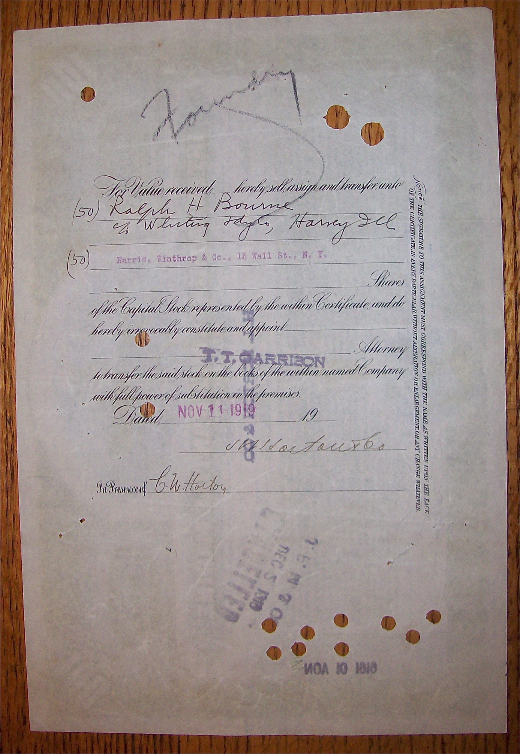 1902 International Mercantile Marine 100 Shares Stock