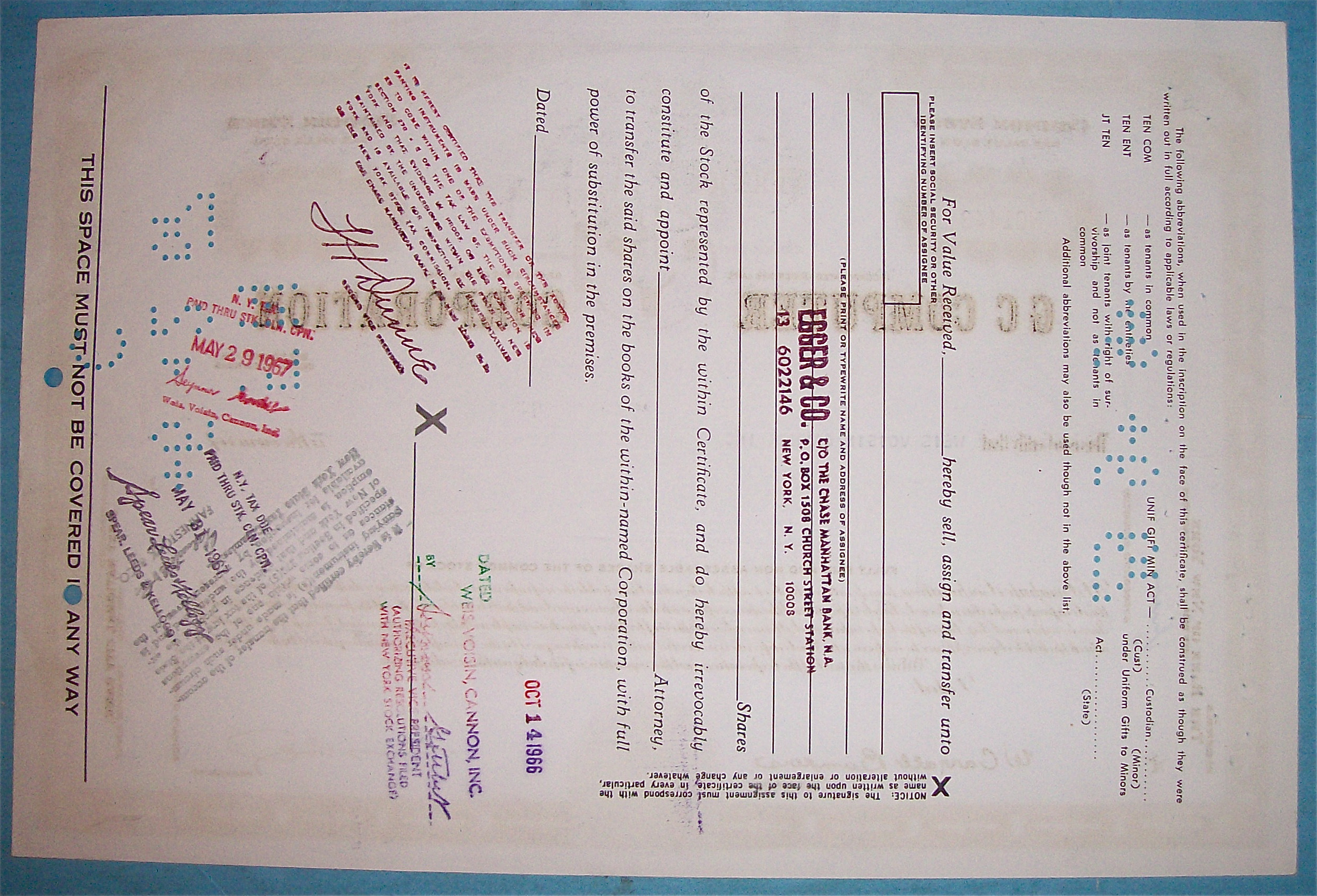 1966 GC Computer Corporation Stock Certificate