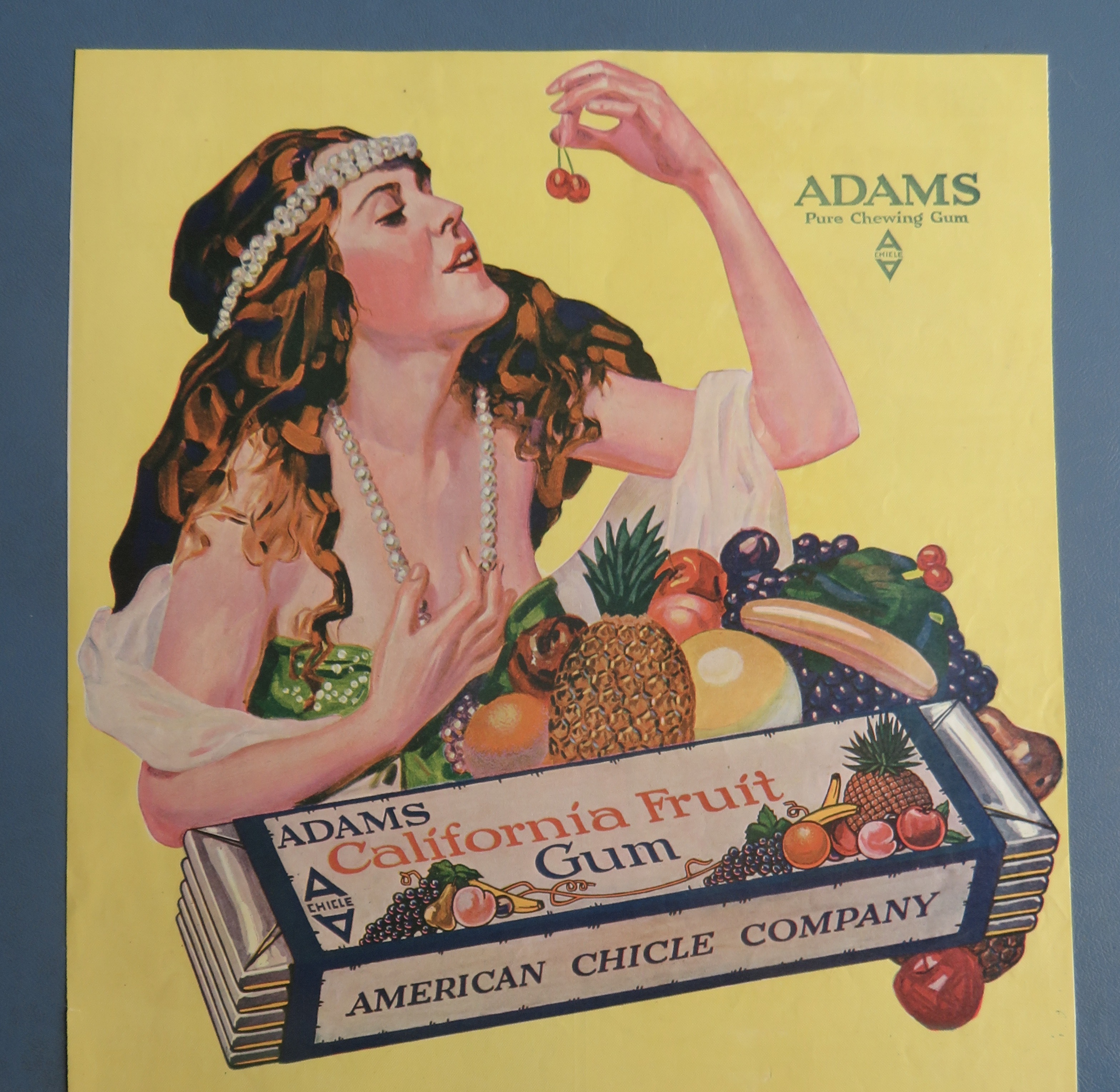 1918 Adams California Fruit Chewing Gum with Woman