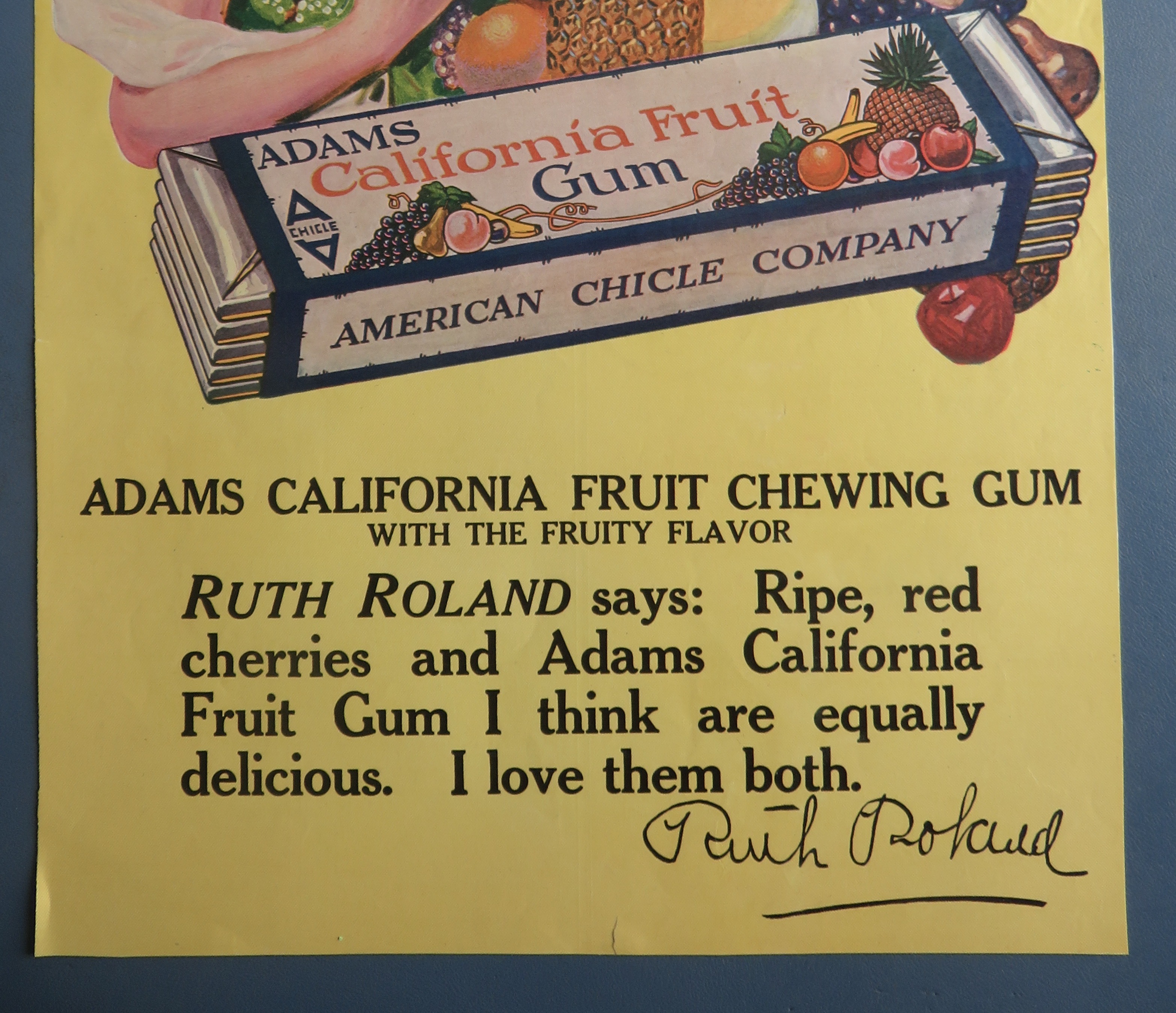 1918 Adams California Fruit Chewing Gum with Woman