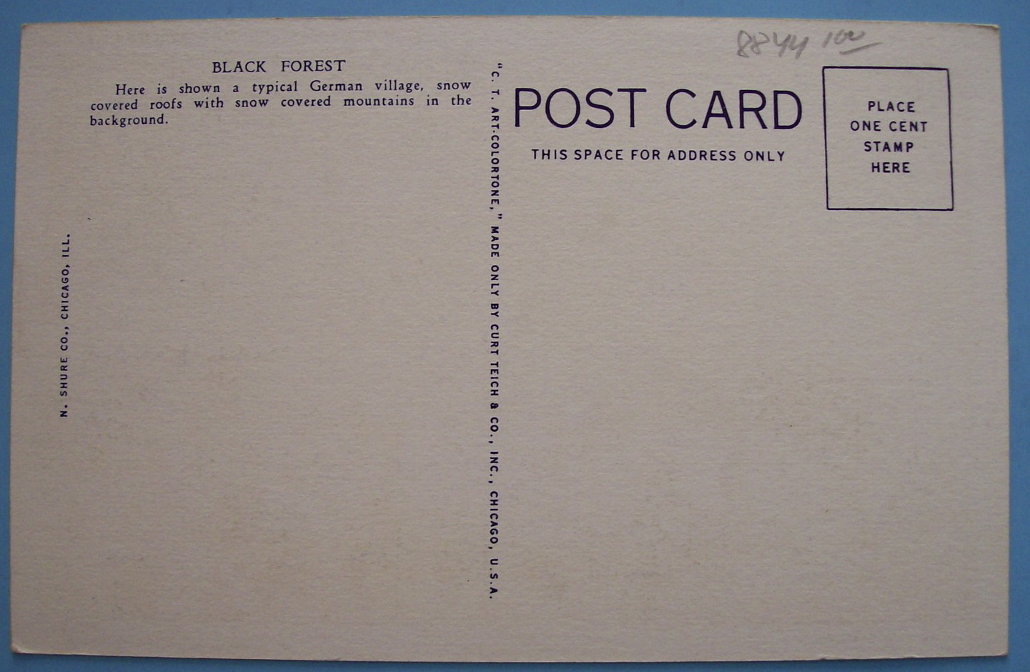 Black Forest Postcard  (Chicago World's Fair)
