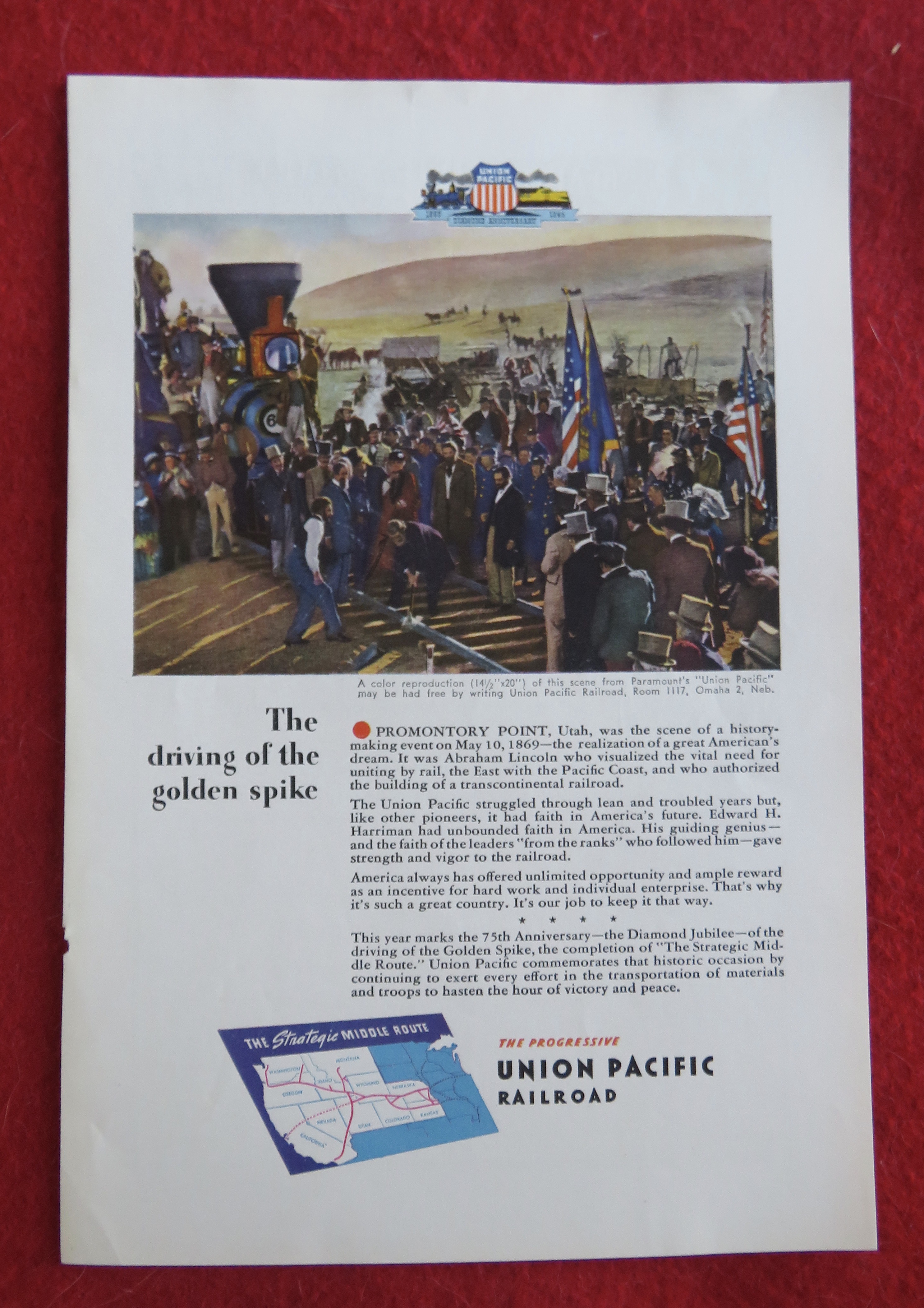 1944 Union Pacific Railroad with Driving of the Spike
