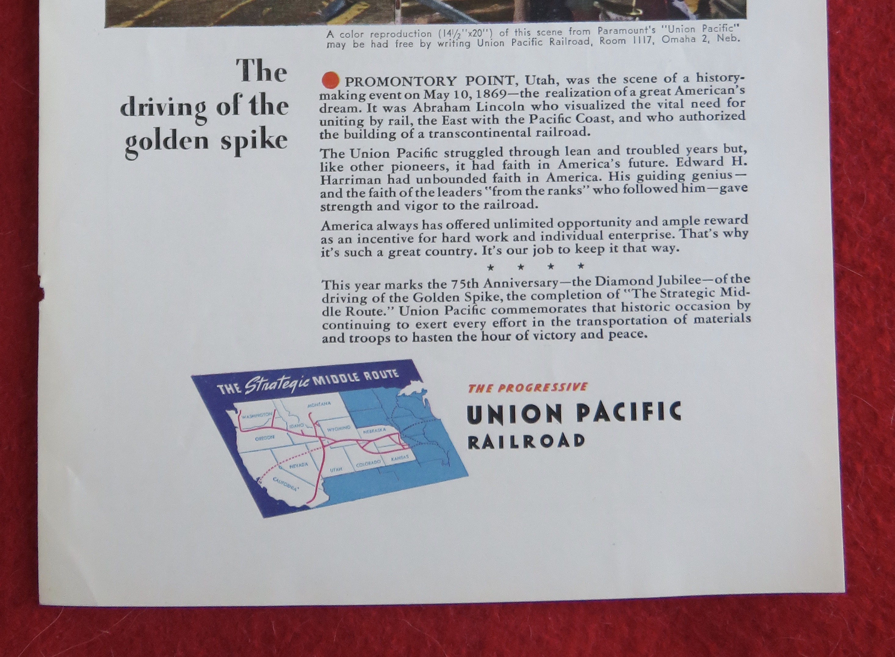 1944 Union Pacific Railroad with Driving of the Spike
