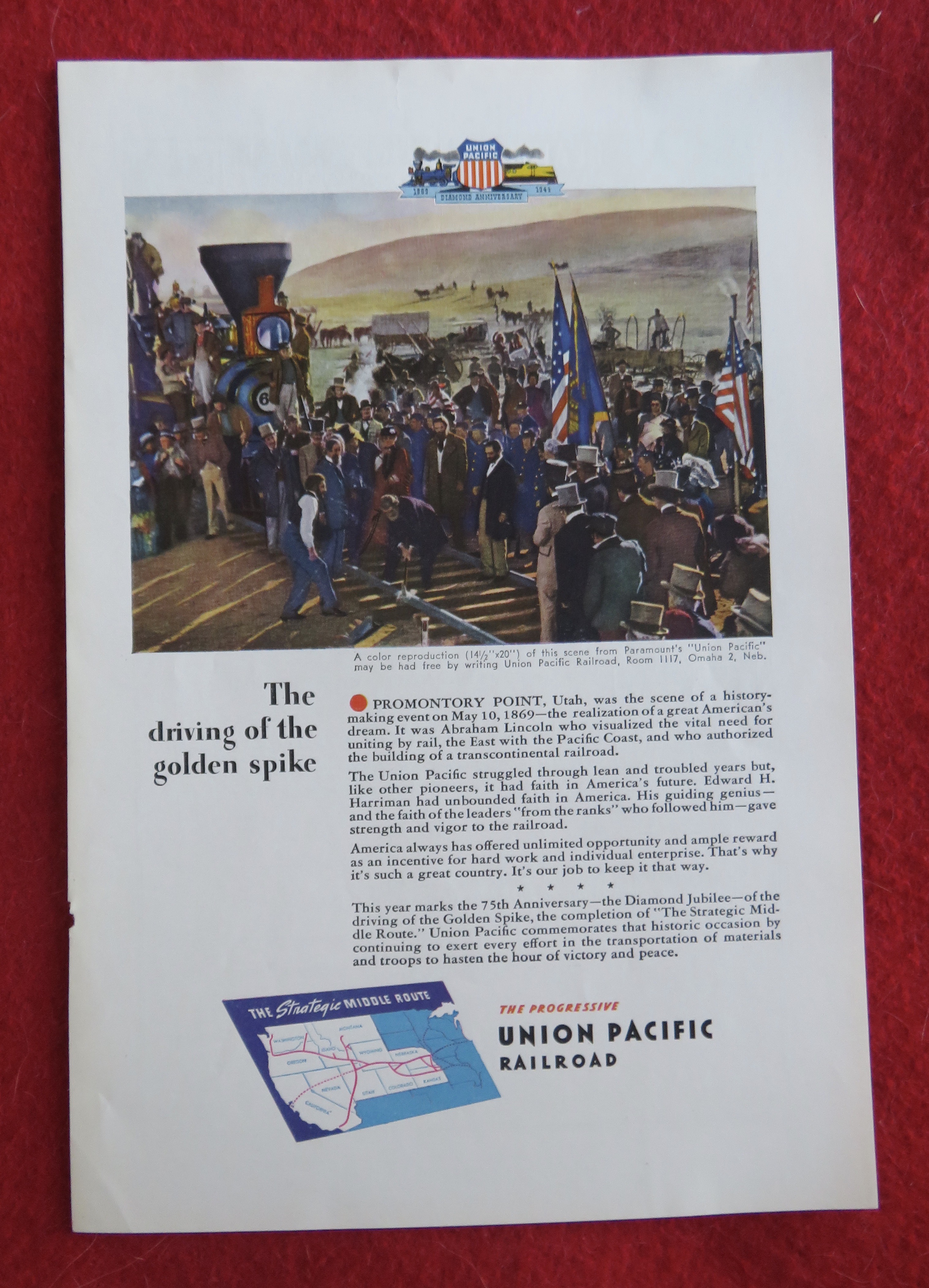 1944 Union Pacific Railroad with Driving of the Spike